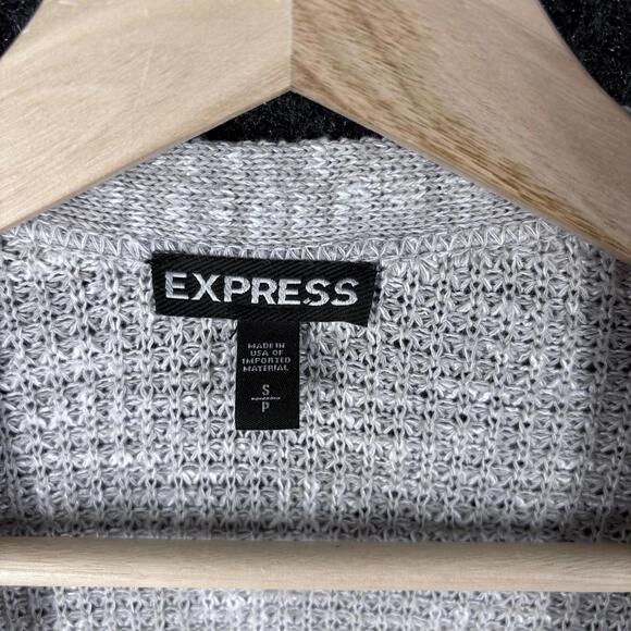 Express Cardigan Women S Small Gray Open Front Long Sleeve Rayon Casual Solid - Picture 5 of 7